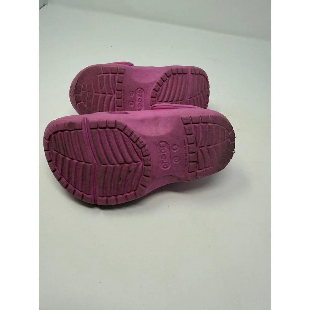 Crocs Kids Clogs Size 8 Pink Classic Slip On Comfort Casual Shoes‎